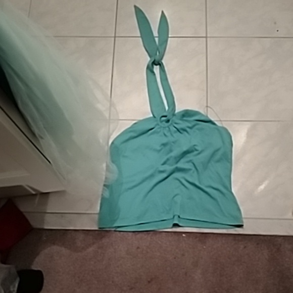 Cropped Turquoise Halter Top - Picture 1 of 1